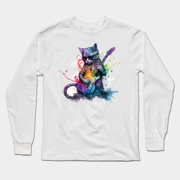 Musical cat Long Sleeve T-Shirt by vectrus